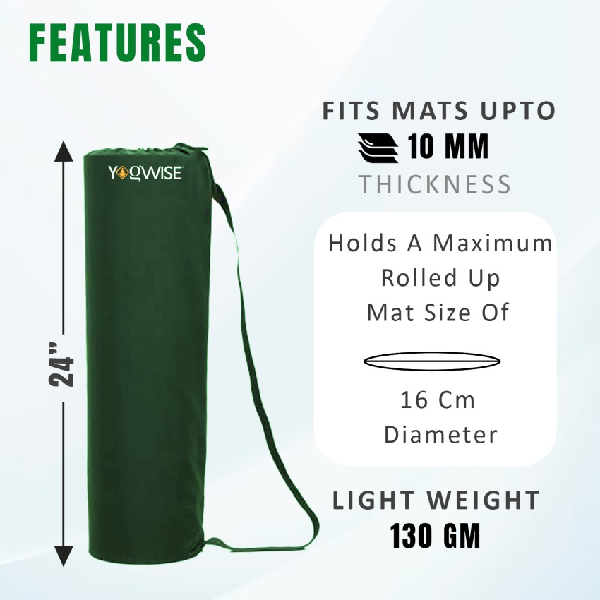Yogwise Fabric Yoga Mat Carry Bag With Durable Zip (Cover Only) (Green) -  Buy Yogwise Fabric Yoga Mat Carry Bag With Durable Zip (Cover Only) (Green)  Online at Best Prices in India 
