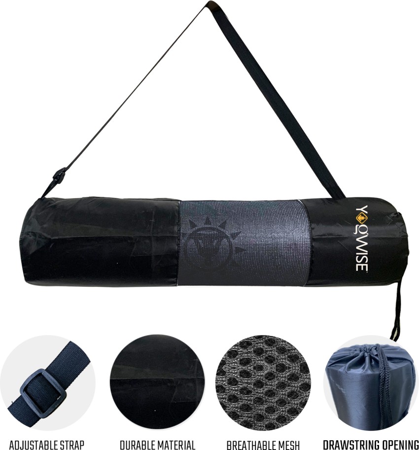 Yogwise Premium Stretchable Dori Lock Black Yoga Mat Cover