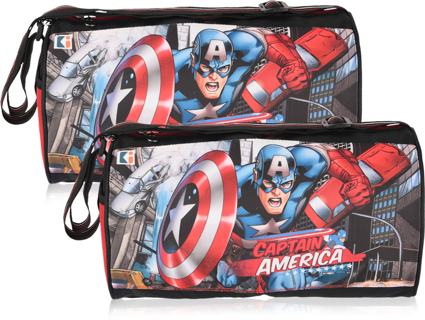 DISNEY Pack of 2 Nylon Unisex Captain America 2 Compartment Gym Bag Red Black Buy DISNEY Pack of 2 Nylon Unisex Captain America 2 Compartment Gym Bag Red