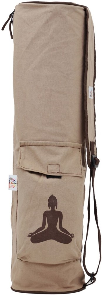 WishKraft Canvas Yoga Mat Carry Bag, Brown Beige, Full Zip