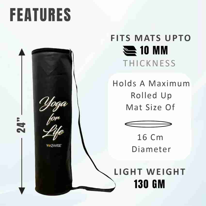 Yogwise Yoga Mat Bag| Yoga Mat cover| Yoga Mat Holder| OM Printed Yoga Bag  - Black