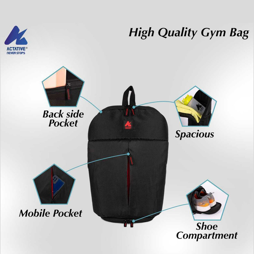 ACTATIVE Waterproof Polyester Gym Sports Bag Backpack For Office