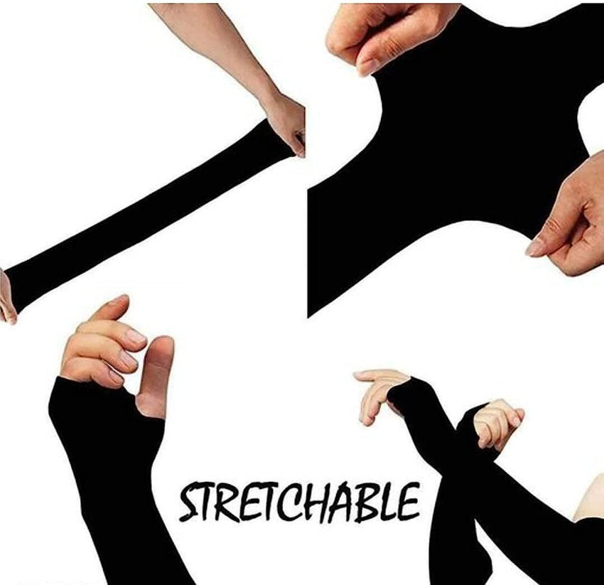 Compression arm sleeves with thumb holes top