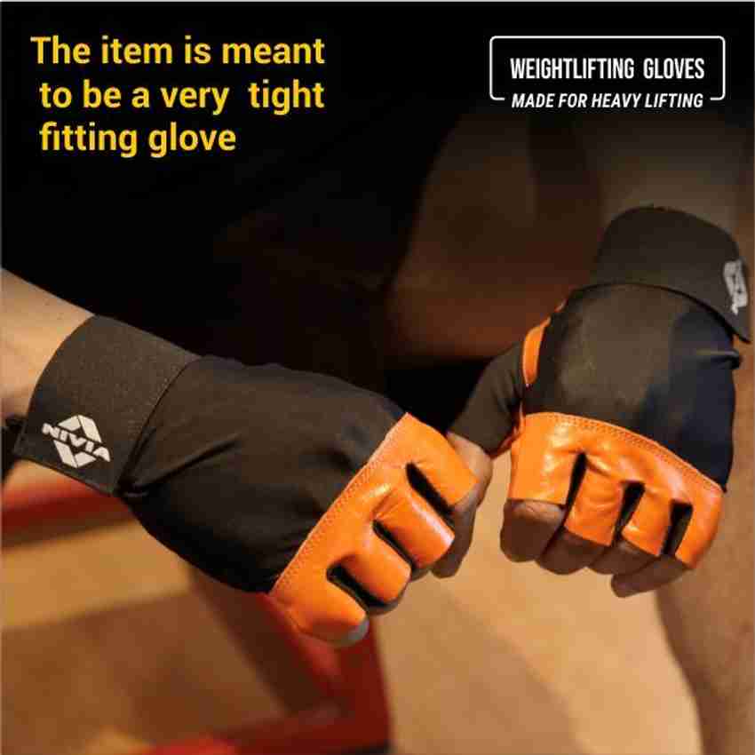 Leather gym gloves with hot sale wrist band