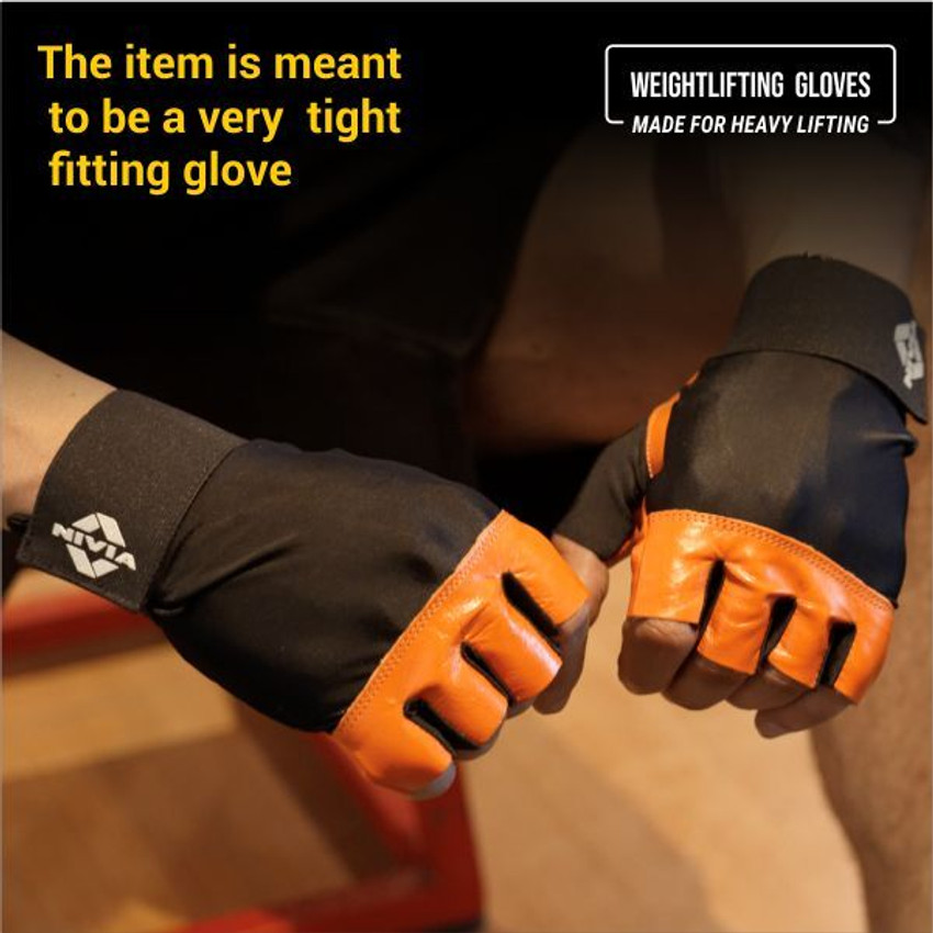 NIVIA Leather with Wrist Band Gym Fitness Gloves Buy NIVIA