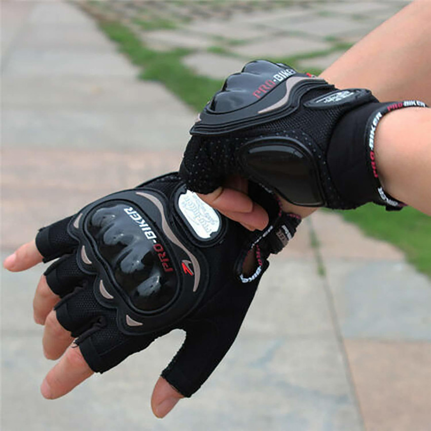 Biker gloves deals half cut