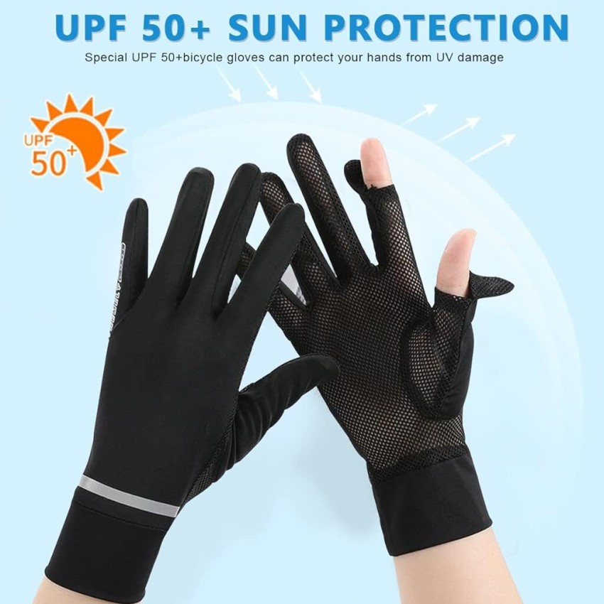 PATPAT Hand Gloves for Women Sun Protection Summer Cooling Black