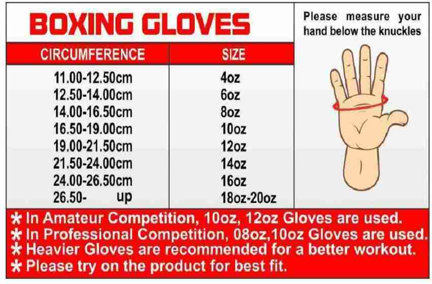 10 oz boxing gloves size store