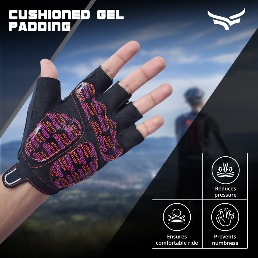 Leather palm cycling hot sale gloves
