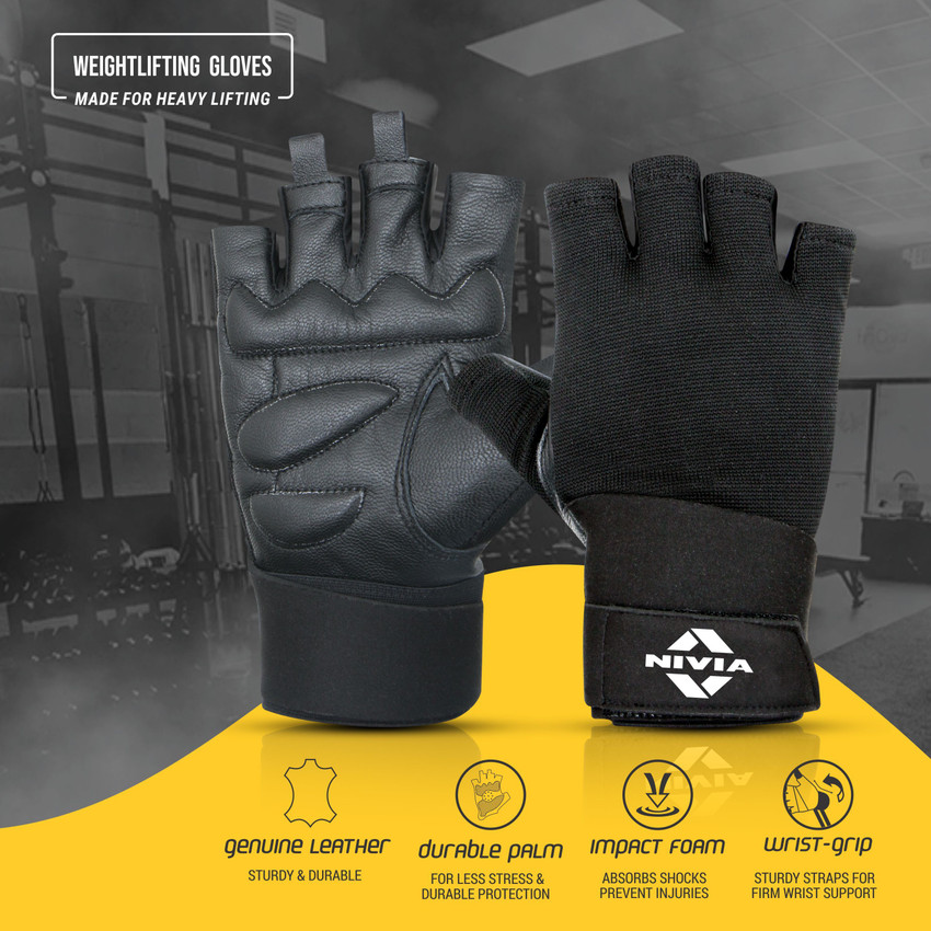 Nivia leather gym gloves store