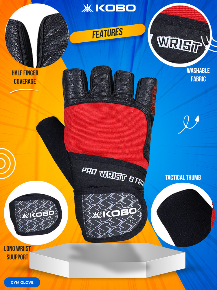 Kobo gym gloves with wrist support on sale