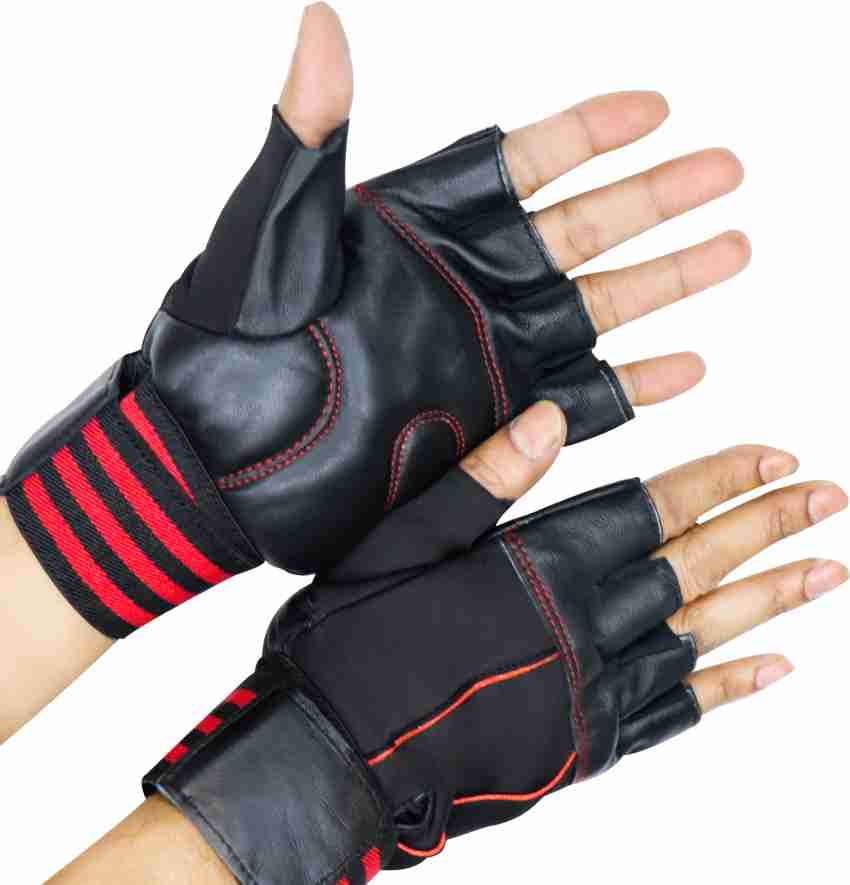 Black Fingerless Yoga Gloves with Slip-Free Beads