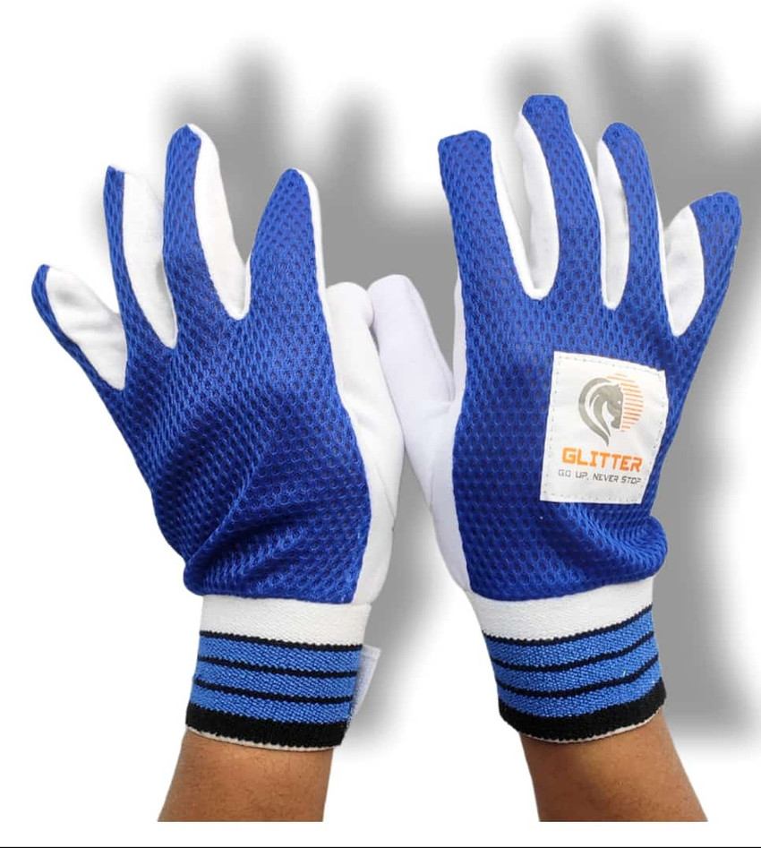 Glitter Wicket Keeping Inner Gloves Mesh Full Padded with Elastic