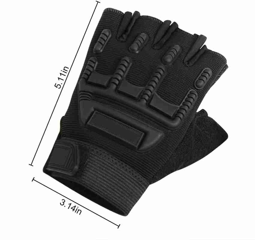 Shihen 1 Pair Motorbike Bike Fingerless Gloves For Men Cycling