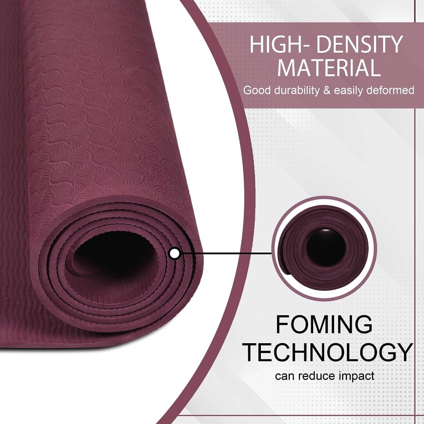 Buy Premium 6mm Thermoplastic Elastomer Yoga Mat With Strap (Maroon) at 54%  OFF Online