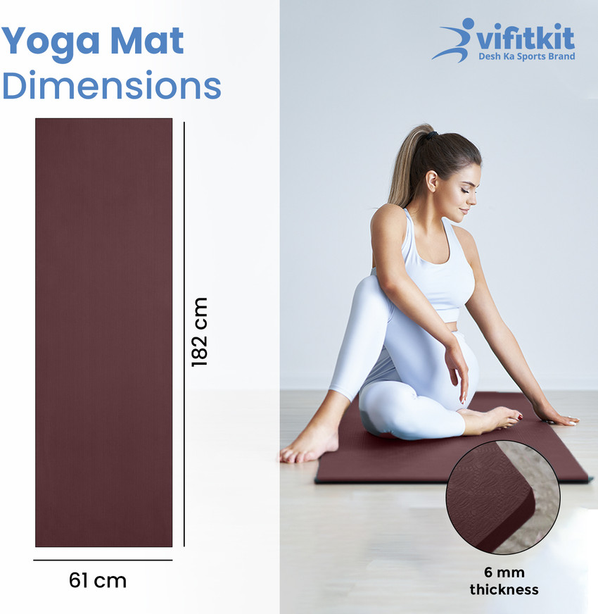 VIFITKIT Anti Skid with Carry Bag for Home Gym Outdoor Workout Maroon 6 mm Yoga Mat Buy VIFITKIT Anti Skid with Carry Bag for Home Gym Outdoor Workout Maroon 6 mm