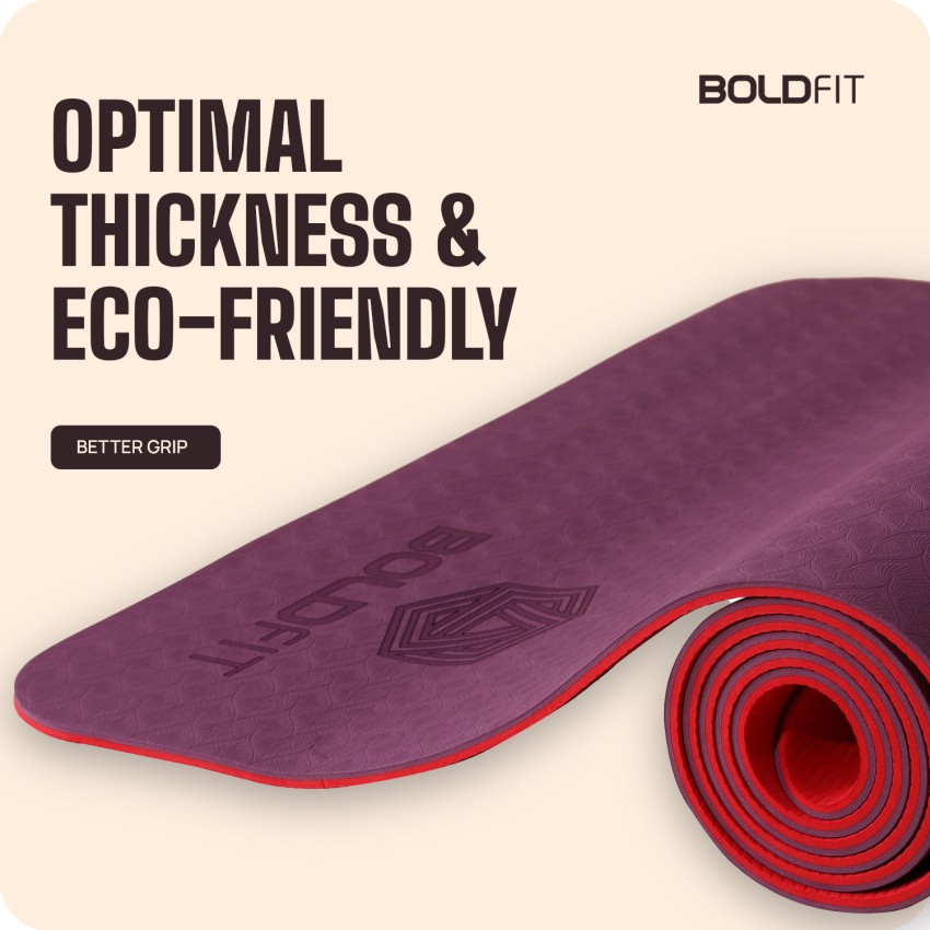 BOLDFIT ProGrip Yoga Mat for men and women, (6mm) Extra Thick, Anti skid  with carrying bag Red 6 mm Yoga Mat - Buy BOLDFIT ProGrip Yoga Mat for men  and women, (6mm)