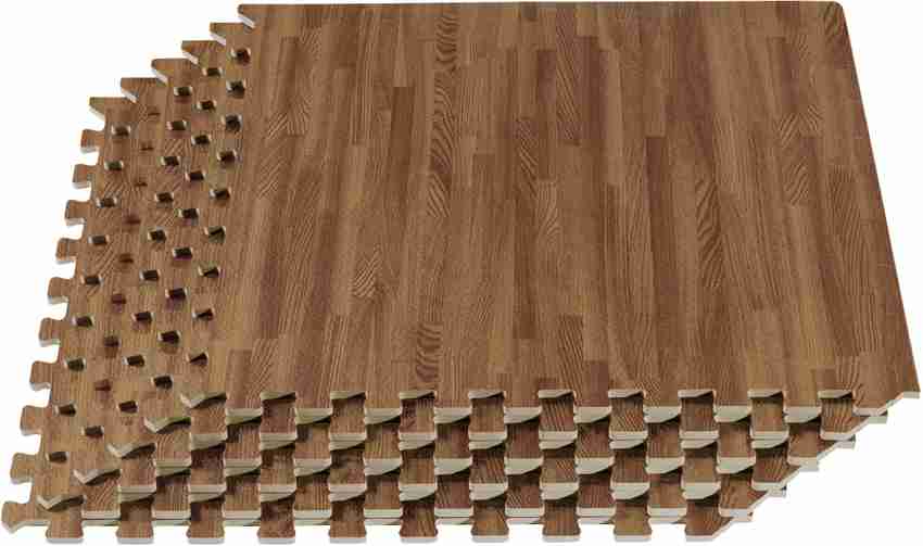 Wood grain puzzle store mats
