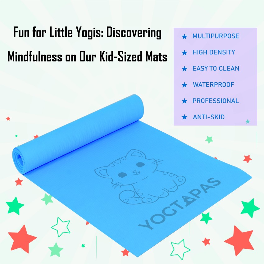 YOGTAPAS Yoga mat for kids boys girls little yogis champs workout yogamat  Blue 4 mm Yoga Mat - Buy YOGTAPAS Yoga mat for kids boys girls little yogis  champs workout yogamat Blue