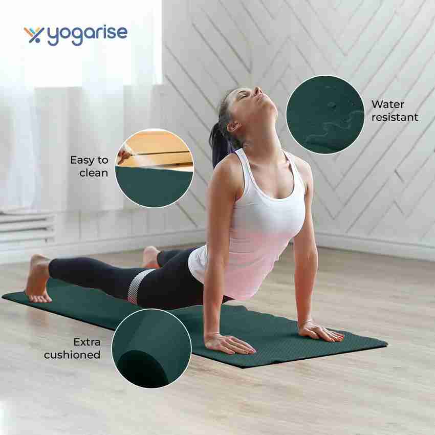 Yogarise Yoga Mat with Shoulder Strap Bag for Home Gym Outdoor Green 6 mm Yoga Mat Buy Yogarise Yoga Mat with Shoulder Strap Bag for Home Gym
