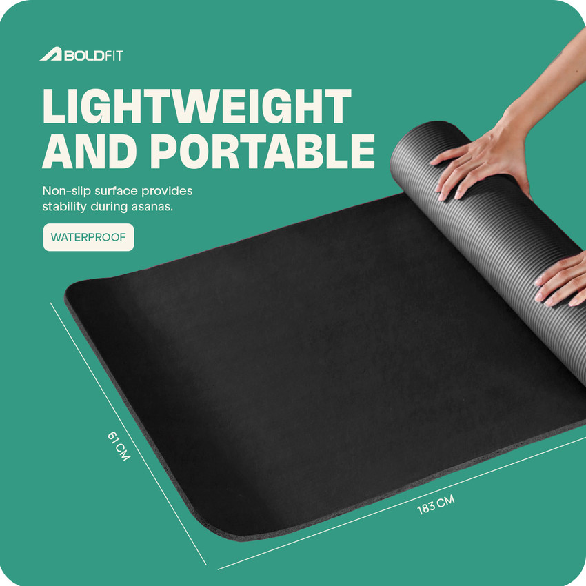 BOLDFIT for Men 8mm Women Nbr Yoga Mat Exercise Mat Workout Gym Carry Strap Black 8 mm Yoga Mat Buy BOLDFIT for Men 8mm Women Nbr Yoga Mat Exercise Mat Workout