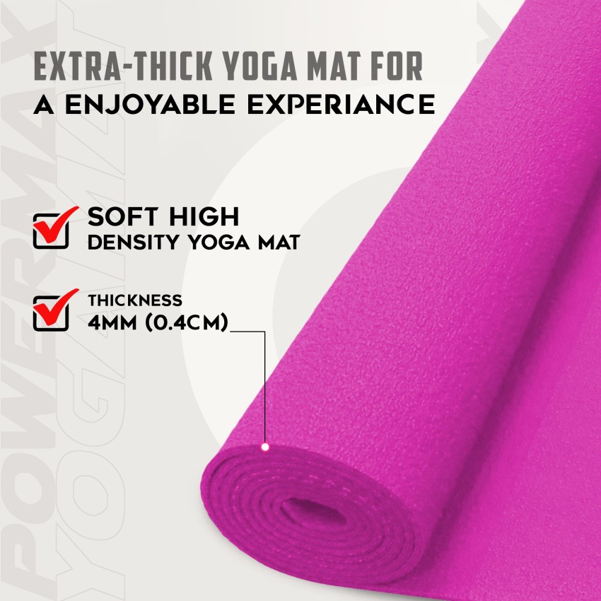 Powermax Fitness YE6-1.1-PK 6mm thick Premium Exercise Pink Colour Yoga Mat  Pink 6 mm Yoga Mat - Buy Powermax Fitness YE6-1.1-PK 6mm thick Premium Exercise  Pink Colour Yoga Mat Pink 6 mm