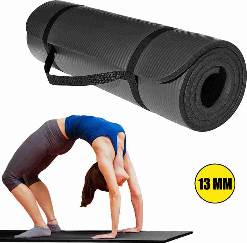 Strauss Extra Thick Yoga Mat for men & Women with Carry Strap Black 13 mm  Yoga Mat - Buy Strauss Extra Thick Yoga Mat for men & Women with Carry Strap  Black 13 mm Yoga Mat Online at Best Prices in India - Gym, Exercise &  Fitness, Yoga