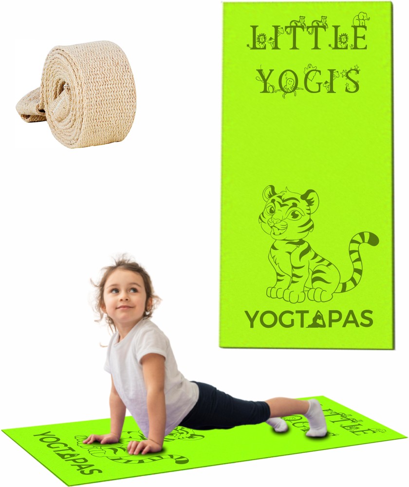 YOGTAPAS Yoga mat for kids girls boys child with carry Strap Tiger theme  thick anti-skid Green 4 mm Yoga Mat - Buy YOGTAPAS Yoga mat for kids girls  boys child with carry