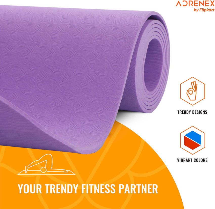 Adrenex by Flipkart Anti Skid Yoga Mat Purple 4 mm Yoga Mat Buy Adrenex by Flipkart Anti Skid Yoga Mat Purple 4 mm Yoga Mat Online at Best Prices in India