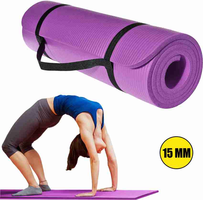 Strauss Extra Thick Yoga Mat with Carrying Strap, 15 mm (Purple) (  ST-1399), (IM-211) at Rs 965/piece, रबर योग मैट in Noida
