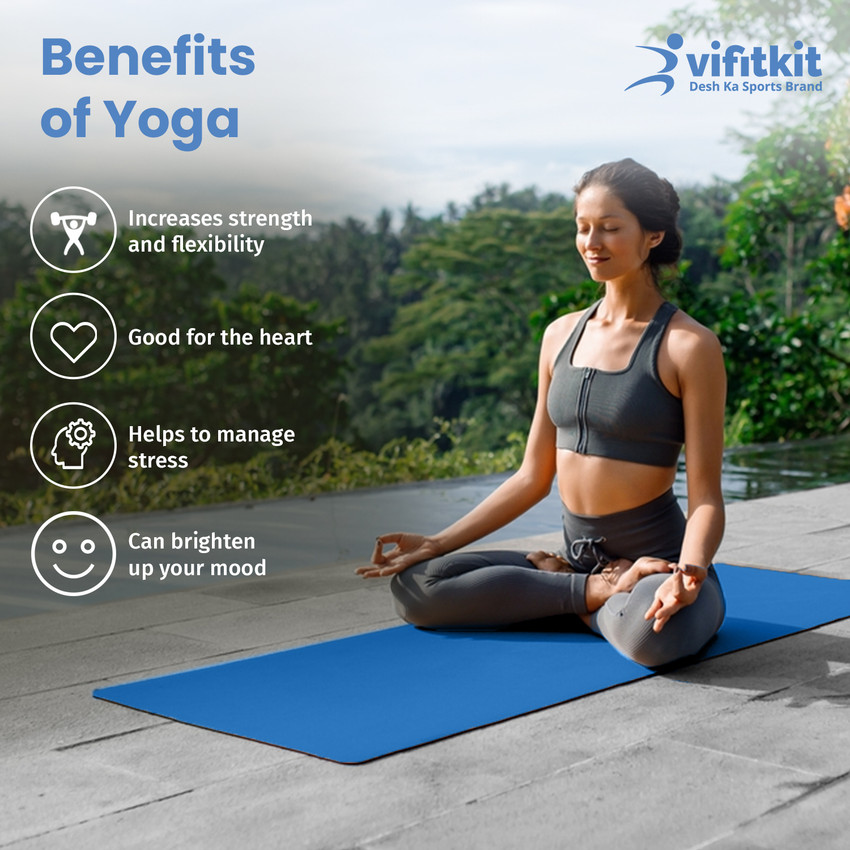 VIFITKIT Yoga Mat with Free Bag Anti Skid for Gym Workout and Flooring Exercise Blue 6 mm Yoga Mat Buy VIFITKIT Yoga Mat with Free Bag Anti Skid for Gym Workout