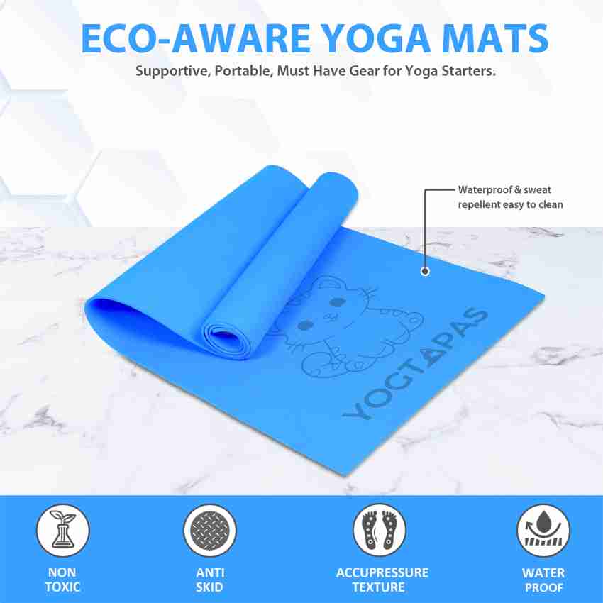 Buy YOGTAPAS Yoga mat for kids boys girls little yogis champs workout  yogamat Blue 4 mm Yoga Mat Online at Best Prices in India - yoga, Fitness