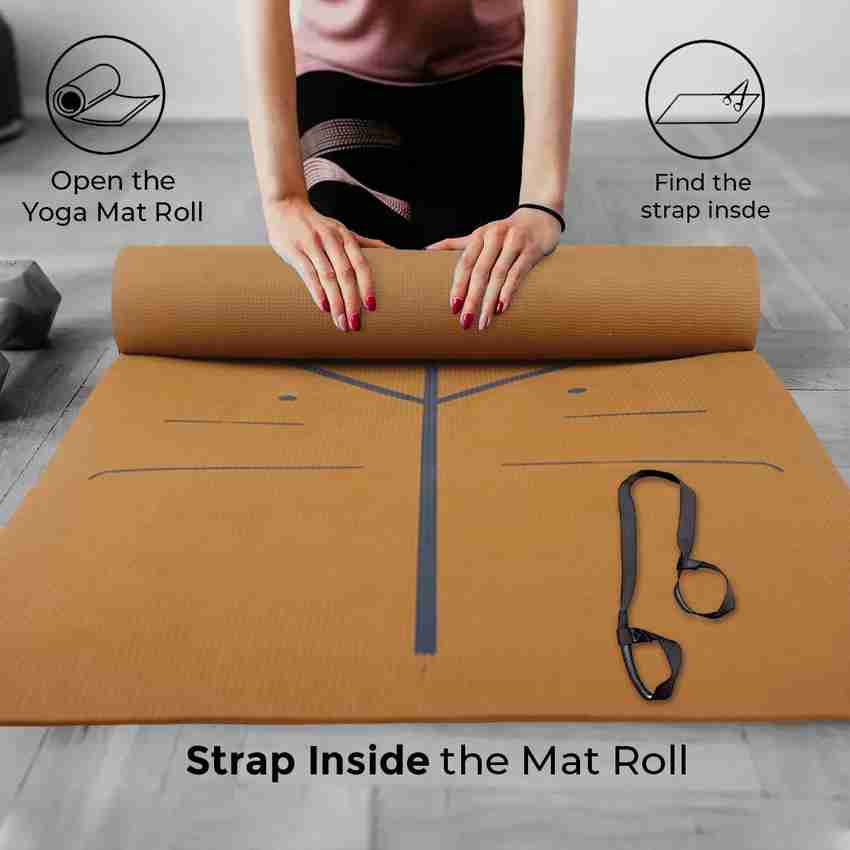 Yogarise Anti Skid Yoga Mat With Alignment Lines Carry Strap Yellow 6 mm Yoga Mat Buy Yogarise Anti Skid Yoga Mat With Alignment Lines Carry Strap Yellow 6 mm Yoga Mat