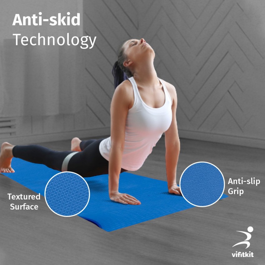 VIFITKIT Yoga Mat with Free Bag Anti Skid Yoga mat for Gym Workout and  Flooring Exercise Blue 6 mm Yoga Mat - Buy VIFITKIT Yoga Mat with Free Bag Anti  Skid Yoga