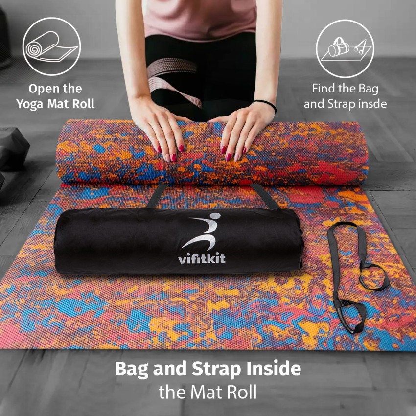 Buy VIFITKIT 10mm Anti-Skid Yoga Mat with Carry Bag for Home Gym & Outdoor  Workout for Men & Women (Blue) Online at Best Prices in India - JioMart.