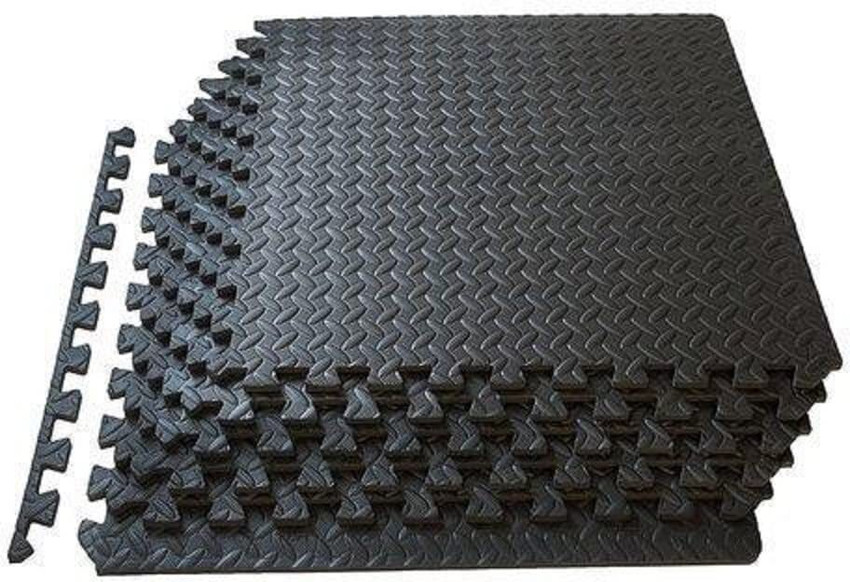 Buy Flexnest CushionPro Puzzle Exercise Mat with EVA Foam Interlocking Gym Tiles Black 12 mm Exercise Gym Mat Online at Best Prices in India