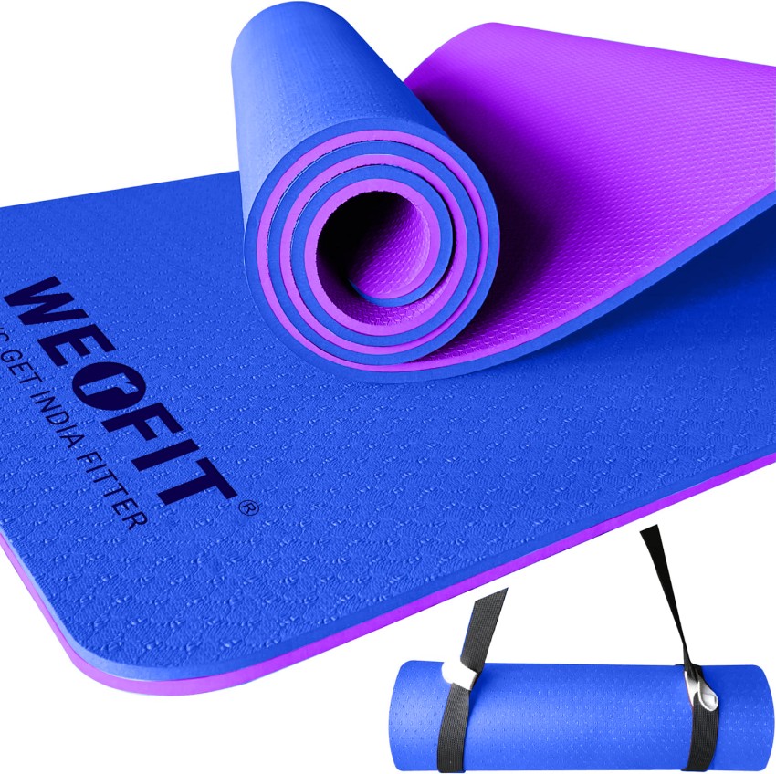 WErFIT TPE Yoga Mat with strap For Men & Women, Dual Sided 2.5 Feet, Exercise  Mat Blue 6 mm Yoga Mat - Buy WErFIT TPE Yoga Mat with strap For Men 
