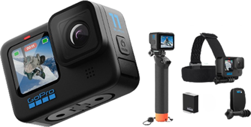 GoPro HERO11 Black Accessory Bundle - Includes Extra Enduro Battery (2  Total), The Handler (Floating Hand Grip), Headstrap + Quick Clip, and  Carrying