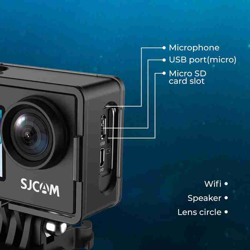 SJCAM SJ4000 Dual Screen 4K 30FPS/16MP 170 Ultra Wide Angle 2.0'' LCD+1.3'' Dual Screen 30M Waterproof Sports and Action Camera Price in India - Buy SJCAM SJ4000 Dual Screen 4K 30FPS/16MP 170