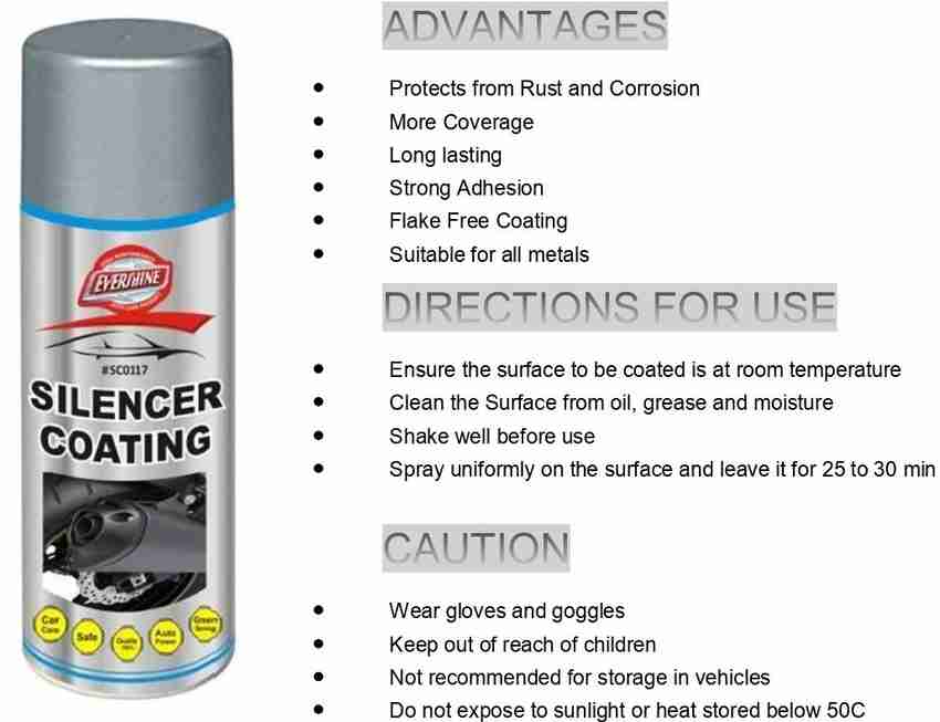 Evershine Silencer coating for Car Bike Black Colour Silencer Paint Black Spray Paint 500 ml