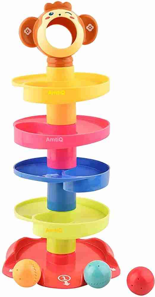 AmtiQ Roll Ball Toy with 4 Layer Ball Drop Tower Run with Roll Swirling  Ramps for Baby and Toddler Toy Set - Roll Ball Toy with 4 Layer Ball Drop  Tower Run with Roll Swirling Ramps for Baby and Toddler Toy Set . Buy  Toddler toys in India. shop for AmtiQ