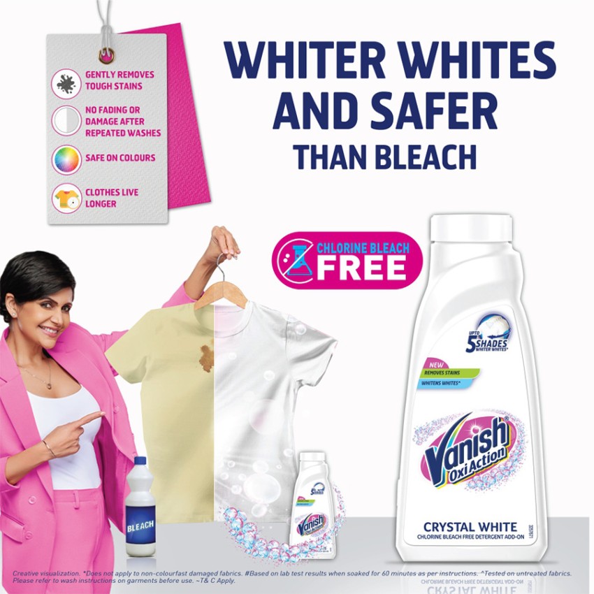 Buy Vanish Crystal White Laundry Stain Remover Liquid for White Clothes,  500ml Online