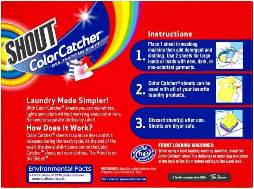 ShoutColor Catcher Dye Trapping Sheets, 72.0 Count NEW FREE