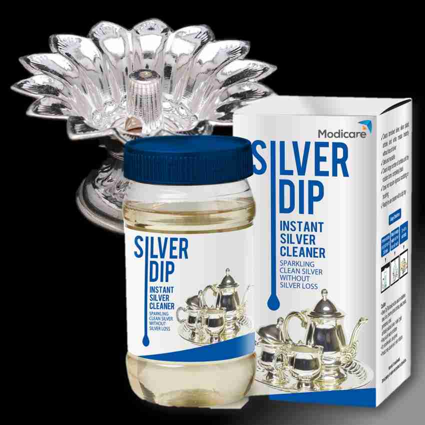 SILVER DIP Modicare silver cleaning New Dip Instant Cleaner for a bright  and tarnish 300ML Stain Remover Price in India - Buy SILVER DIP Modicare  silver cleaning New Dip Instant Cleaner for