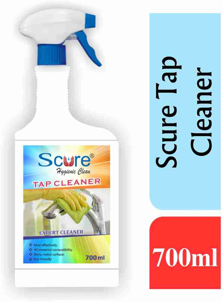 Scure Tap Cleaner Liquid 700 ml Removes Hard Water Scaling From Bathroom &  Kitchen Fittings Taps | India’s #1 Faucet Cleaner