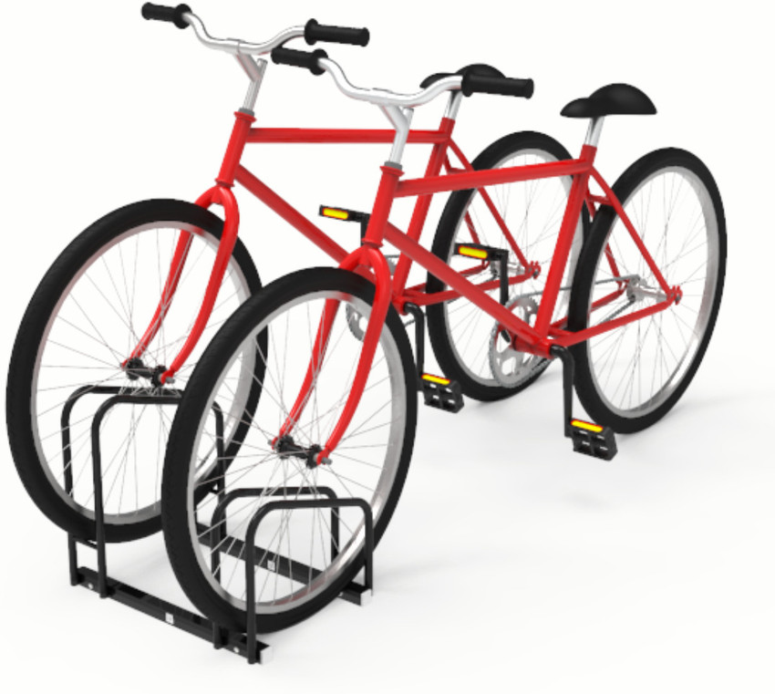 Cycle Stands India Black Floor Mount Parking Stand for 02 Bikes