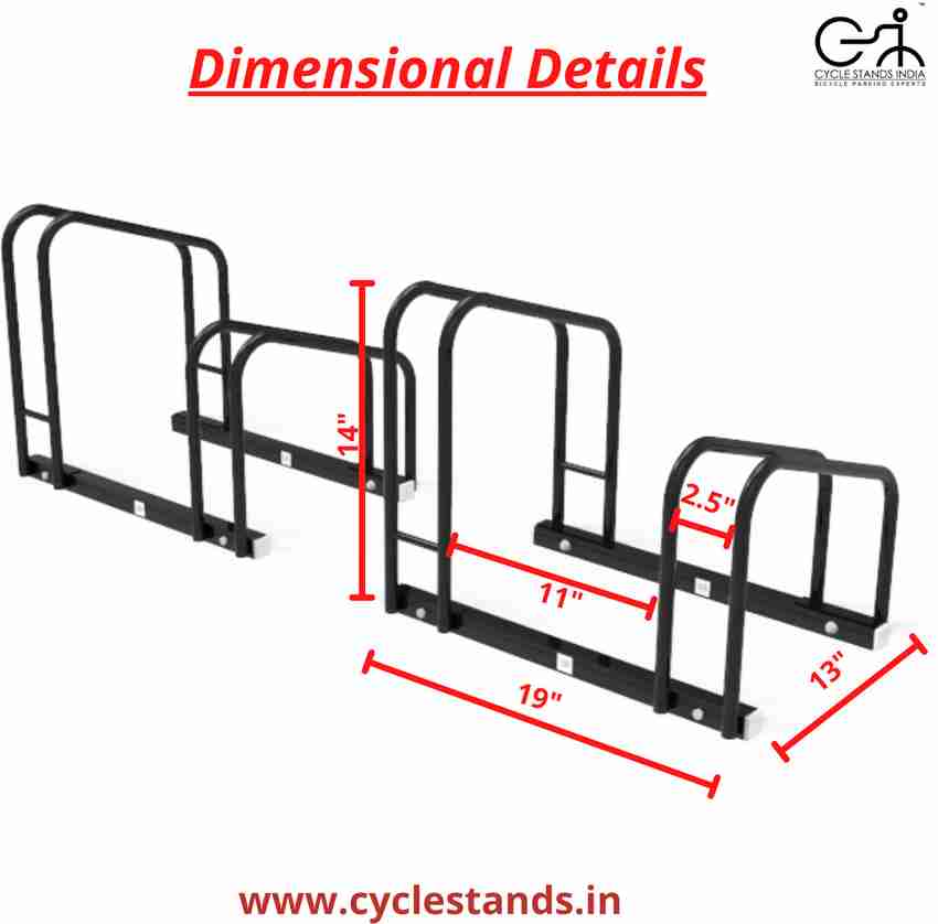 Cycle Stands India Black Floor Mount Parking Stand for 02 Bikes for Secure Storage and Space Saving Cycling Stand Buy Cycle Stands India Black Floor Mount Parking Stand for 02 Bikes