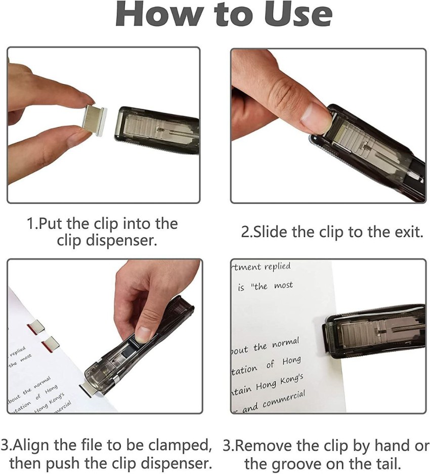 SHREE ENTERPRISE Plastic Medium Pin paper clamp clip stapler  - paper clamp clip stapler