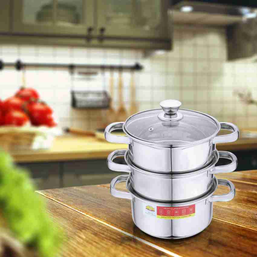 3 Tier Steamer Cooker Steam Pot Food Cooking Hot Pot Stainless