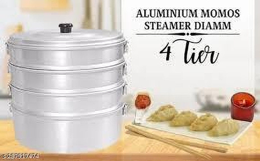 shubhama 4 Tier Premium Aluminium Momo Maker with Handles Aluminium Steamer Price in India Buy shubhama 4 Tier Premium Aluminium Momo Maker with Handles Aluminium Steamer online at Flipkart